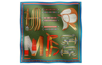 HERMES Silk Scarves Unisex Green