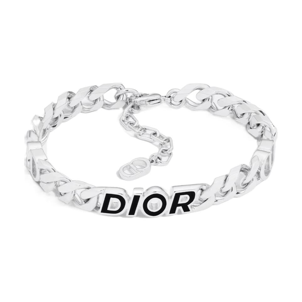DIOR Brass Resin Bracelets Men's Silver