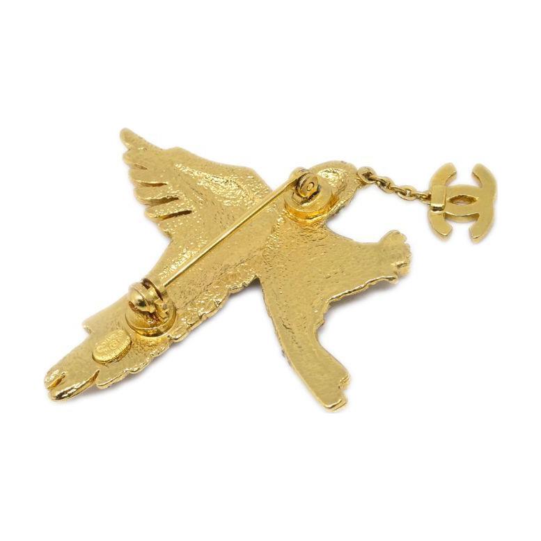 CHANEL 2001 Rhinestone embellished Eagle Brooch