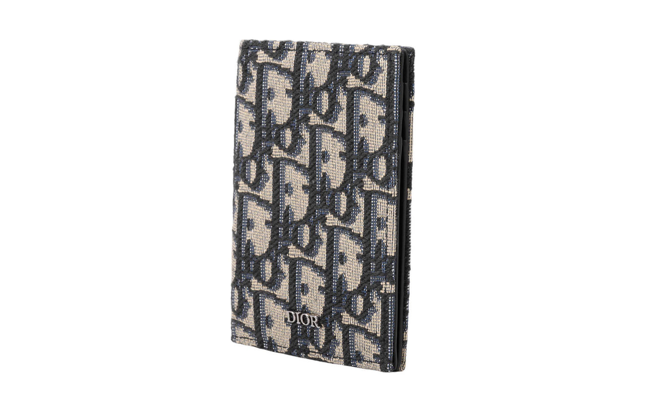 DIOR Canvas Bag, Card Holder, Wallet, Card Holder Men's Black Monogram