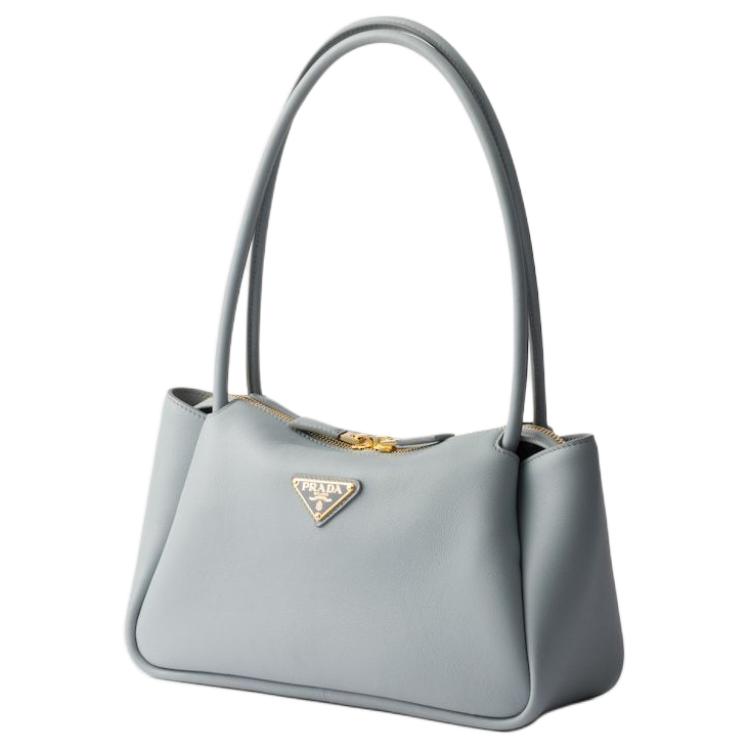 PRADA Leather Handbag Medium Size Women's Ivory