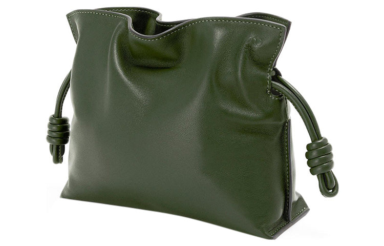 LOEWE Calfskin One Shoulder Crossbody Clutch Mini Women's Khaki Green