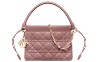 DIOR Lady Dior Sheepskin Handheld Shoulder Bag Crossbody Bag Handbag Mini Women's Pink Peony