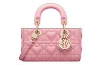 DIOR Lady D-JOY Sheepskin Shoulder Bag Crossbody Bag Handbag Extra Mini Women's Peach Pink