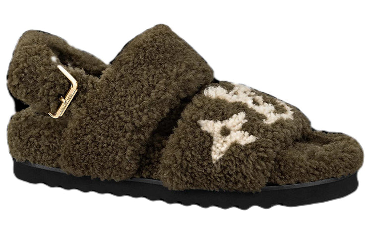 LOUIS VUITTON Paseo Comfort Stylish Sandals Women's Olive