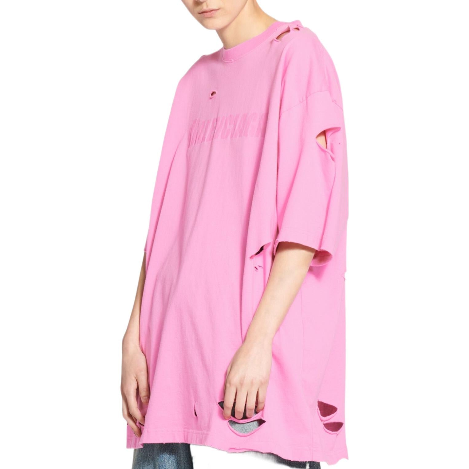 Balenciaga Caps T-shirt Boxy Fit 'Pink' 651795TNVL15700