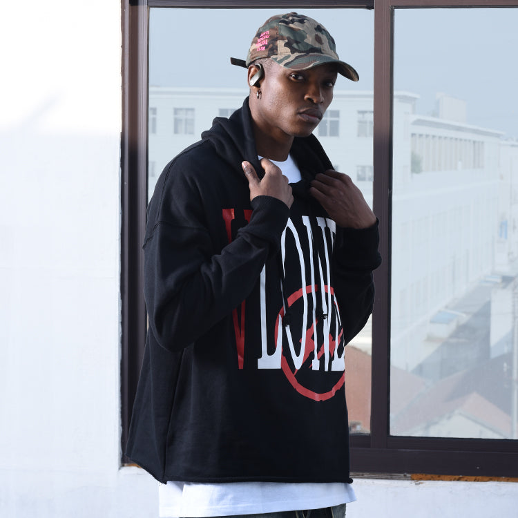 VLONE x Fragment Design Unisex Logo Sweatshirt Black/Red VLHD17FW006