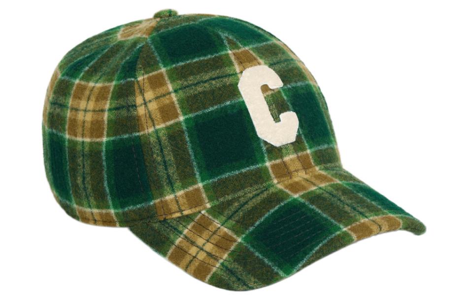 CELINE Initial Snapback Cap In Checked Wool