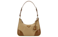 PRADA Recycled Nylon Handbag Shoulder Bag Women's Camel