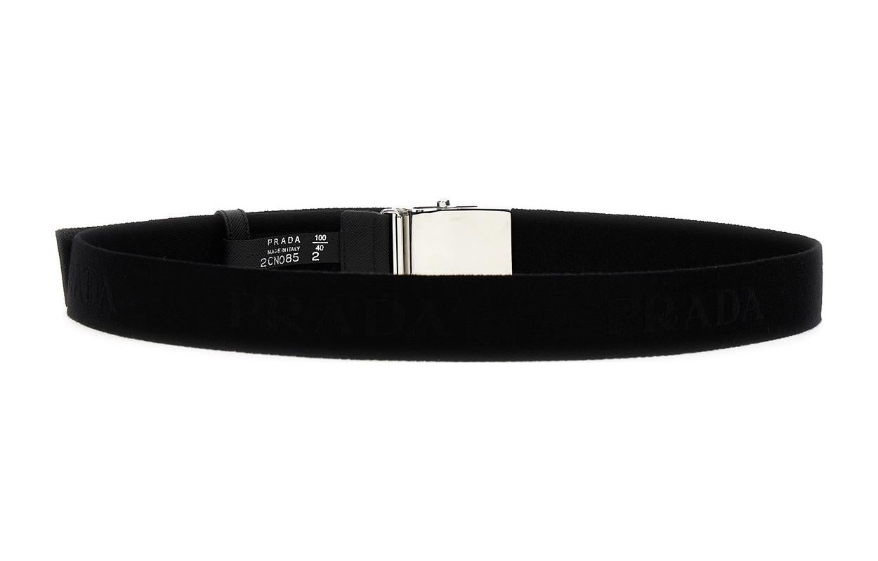 PRADA Belt Men's Black Width 3.6cm