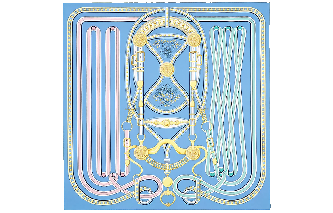 HERMES Silk Scarves Women's Blue