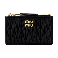 MIU MIU Leather Card Holder Women's Black