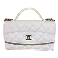 CHANEL Grain Calfskin Trunk Bag, Shoulder Bag, Crossbody Bag, Handbag Women's Milk White