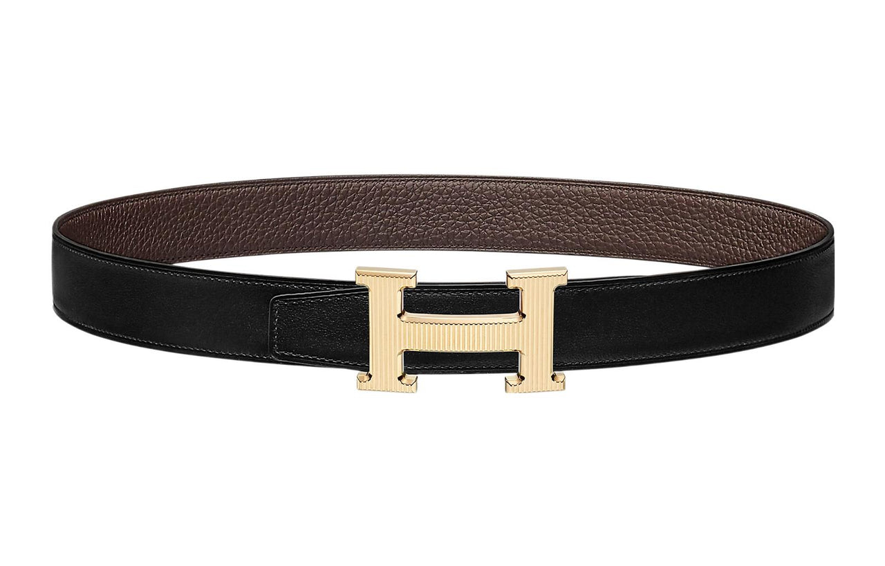 HERMES Leather Belts Women's Black