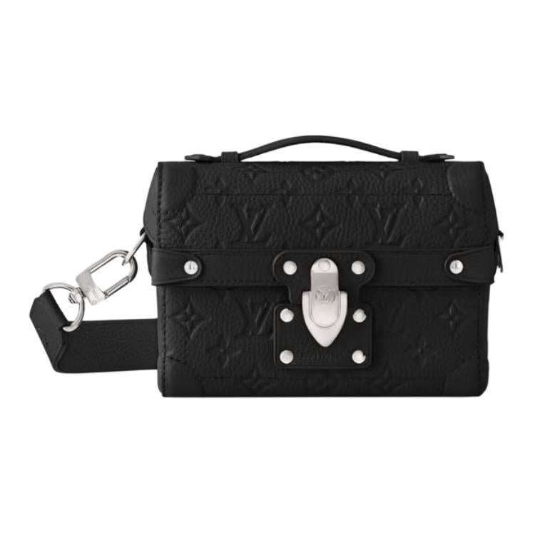 LOUIS VUITTON SOUL TRUNK Leather Shoulder Bag, Crossbody Bag, Handbag Women's Black
