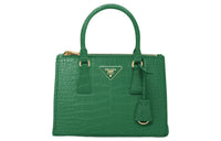 PRADA Galleria Killer Bag Crocodile Leather Shoulder Bag Crossbody Bag Handbag Small Size Women's Green