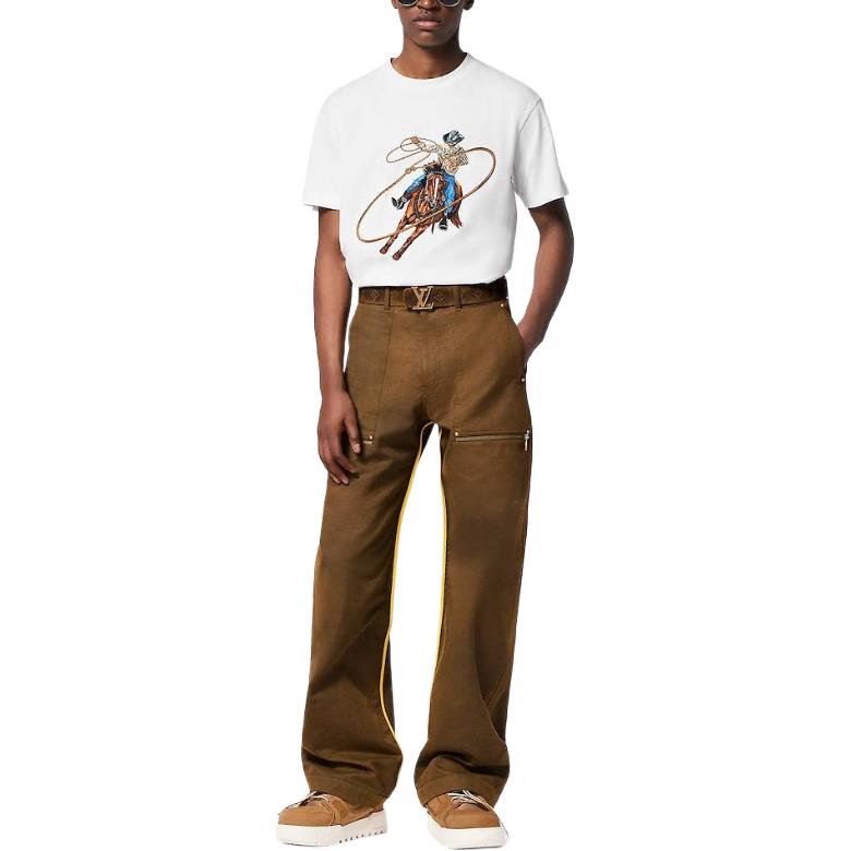 LOUIS VUITTON Graphic Embroidered Cotton T Shirt