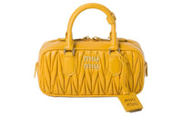 MIU MIU Arcadie Series Leather Shoulder Bag, Crossbody Bag, Handbag Women's Sunshine Yellow