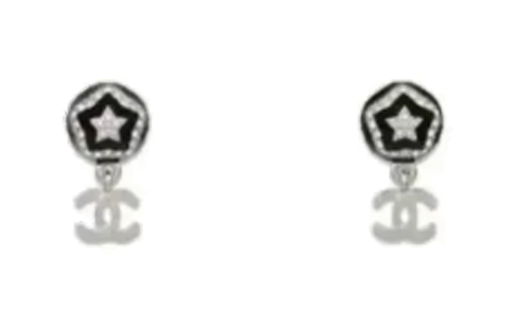 CHANEL Metal Earrings Women's Silver