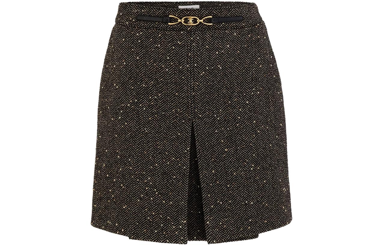 CELINE Casual Short Skirts Women's Gray