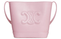 CELINE Triomphe Smooth Cow Leather Bucket Bags Shoulder Bag Crossbody Bag Mini Women's Light Pink Red