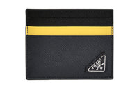 PRADA Leather Card Holder Men's