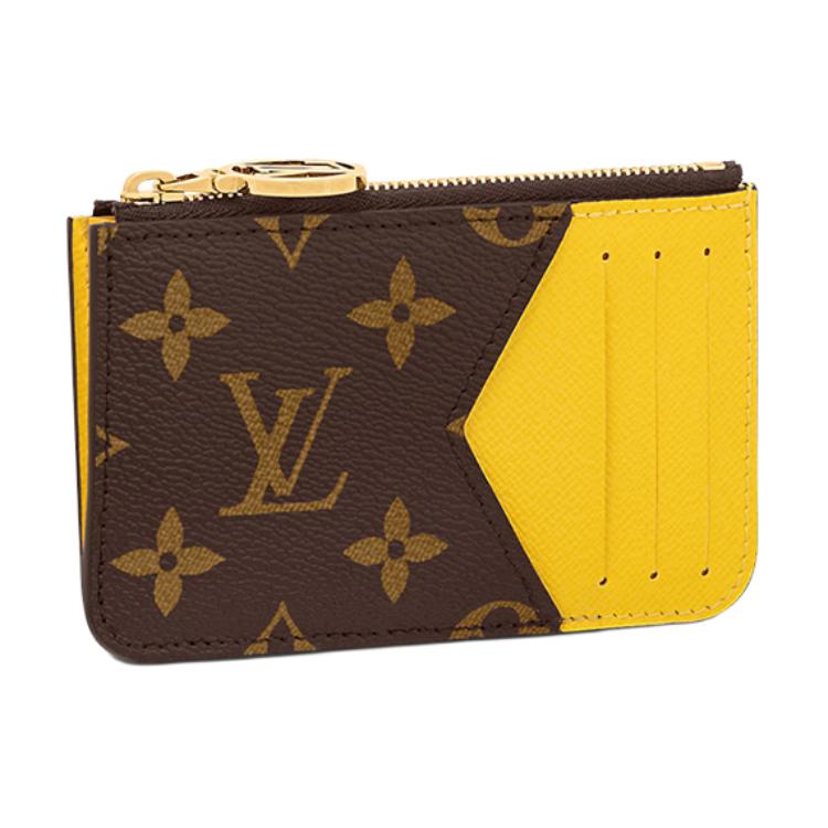 LOUIS VUITTON Romy Canvas Coin Purses Card Holders Women's Yellow/Brown