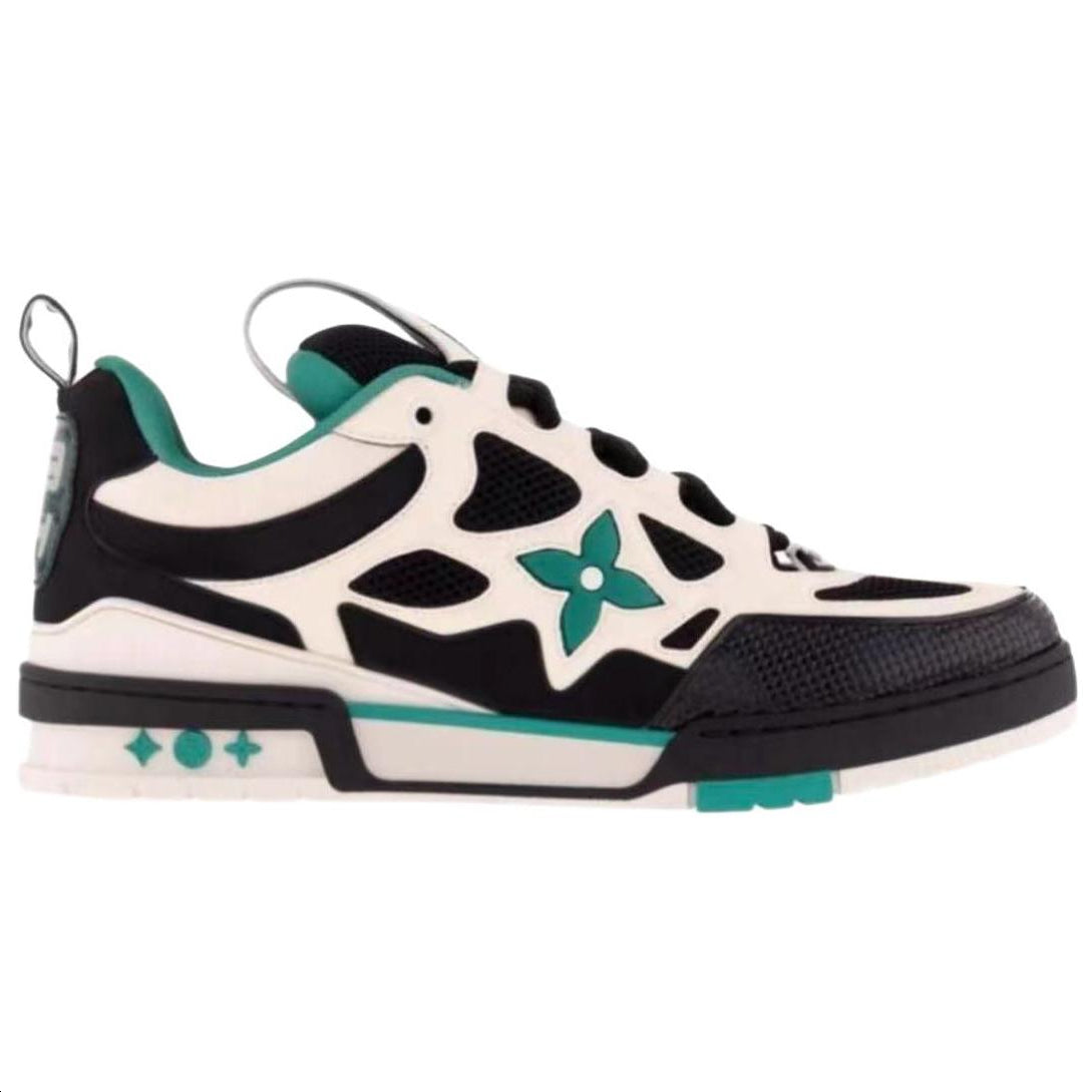 LOUIS VUITTON Skate Low-Top Skateboard Shoes Men's Black White Green