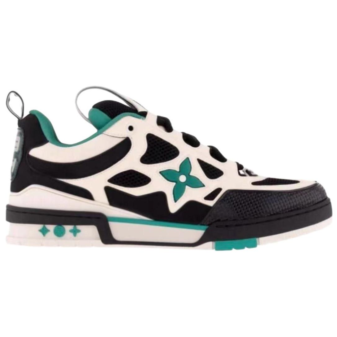 LOUIS VUITTON Skate Low-Top Skateboard Shoes Men's Black White Green