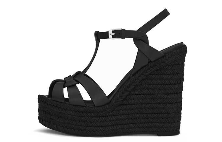 SAINT LAURENT Tribute Wedge Espadrilles Women's