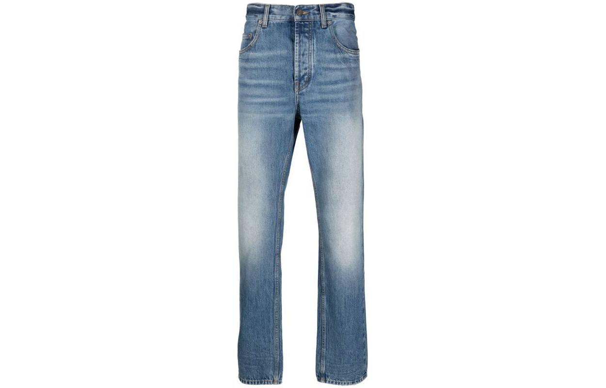 SAINT LAURENT Button Detailed Straight Leg Jeans