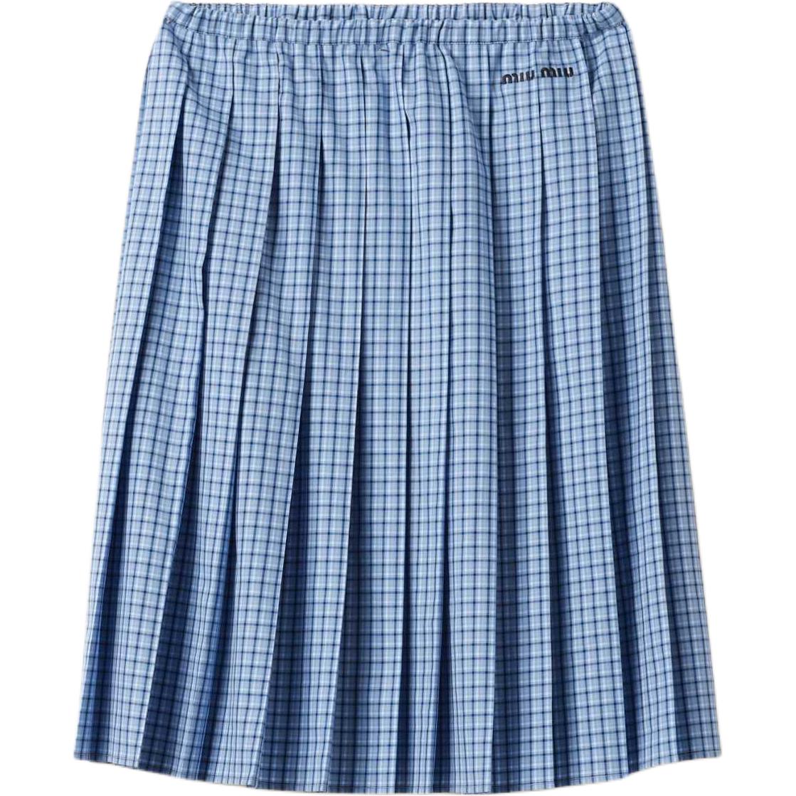 MIU MIU Pleated Check Skirt