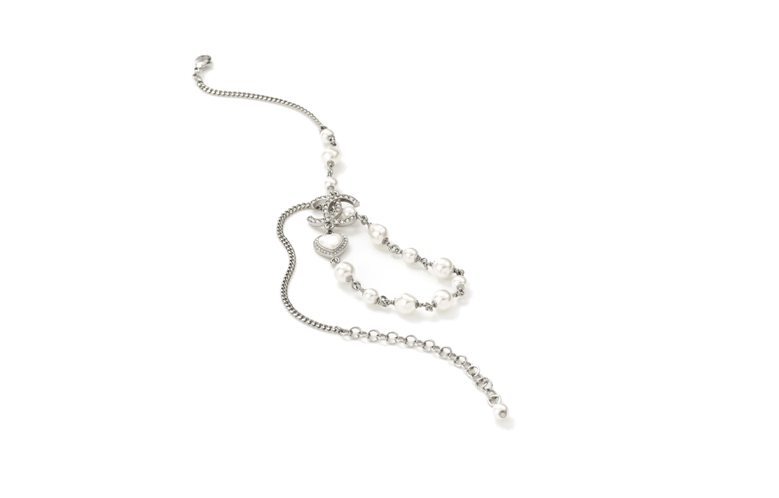 CHANEL Metal Necklaces Women's Silver