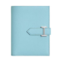 HERMES Bearn Mysore Goat Skin Wallet Women's U2 Bleu Zephyr And Breeze Blue