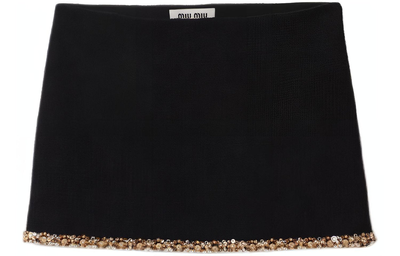 MIU MIU Casual Short Skirts Women's Black