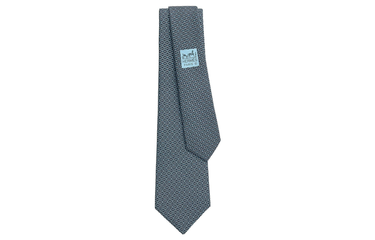 HERMES Ties Men Marine Blue