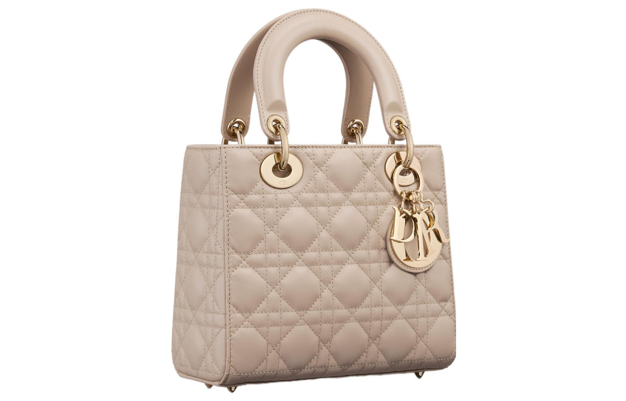 DIOR Lady DiorMy ABCDior Lambskin Lady Dior Bag, Shoulder Bag, Crossbody Bag, Handbag Small Size Women's Pink Beige