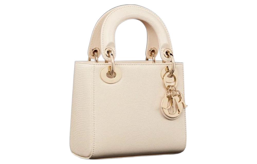 DIOR Lizard Skin Dior Bag Handbag Shoulder Bag Crossbody Bag Mini Women's Milk White