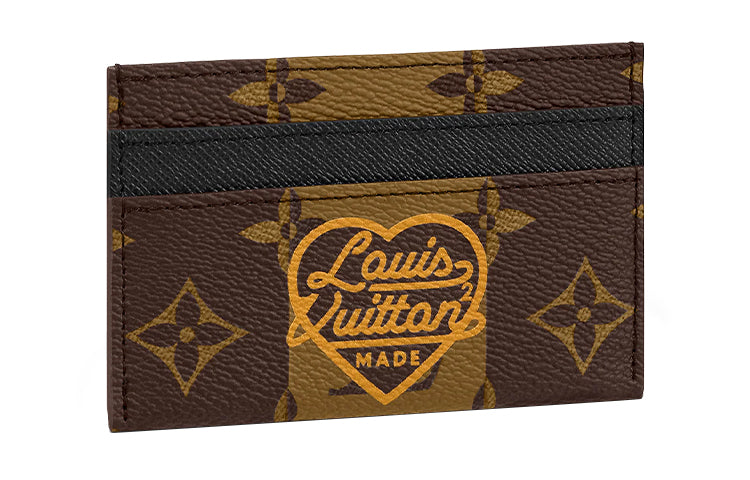 LOUIS VUITTON X Nigo Double Card Holder Monogram Stripes Brown