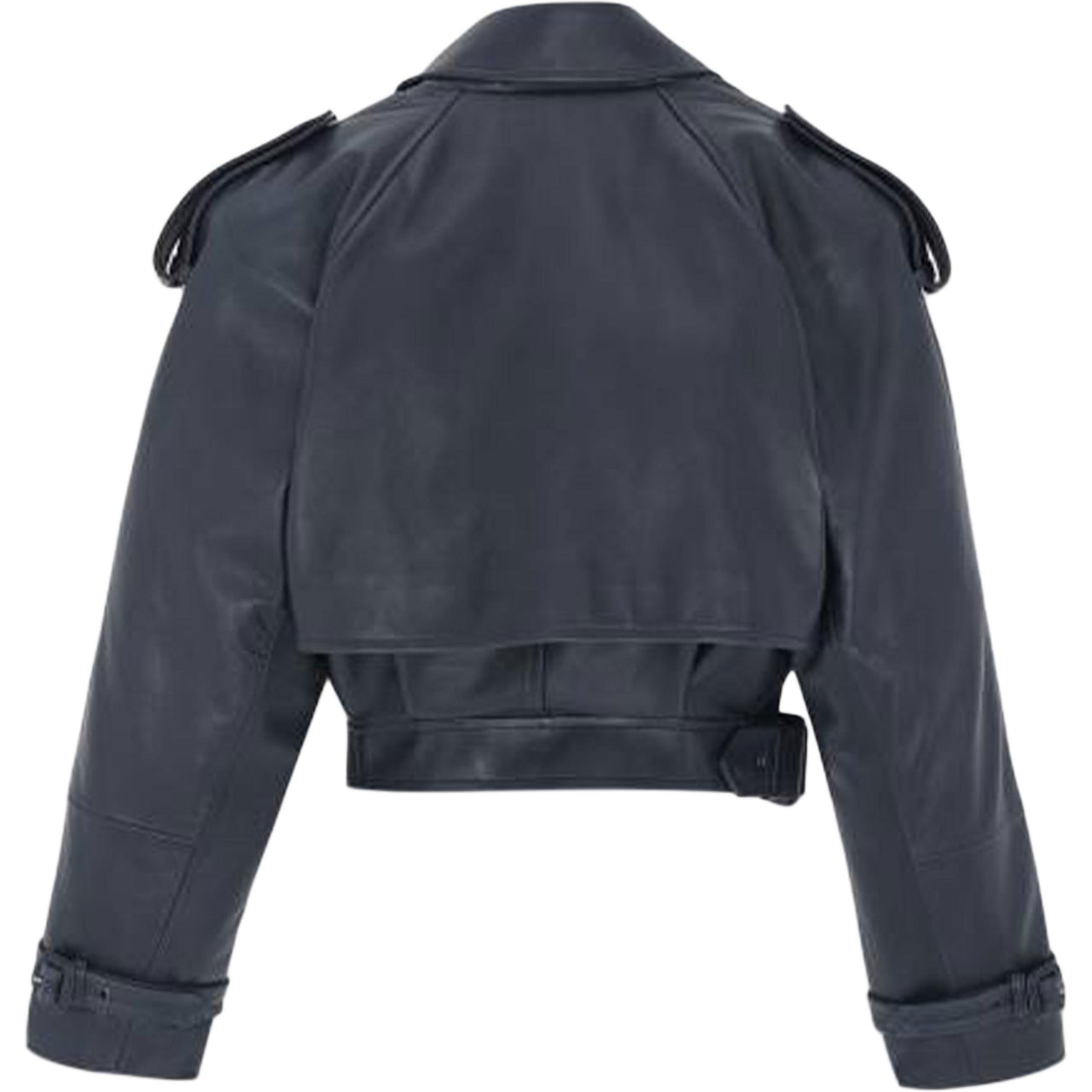 SAINT LAURENT Leather Jacket Women's Blue