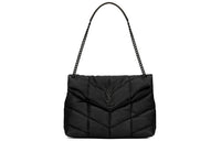 SAINT LAURENT Sheepskin Cloud Bag Pillow Bag Handbag Crossbody Bag Shoulder Bag Women's Black