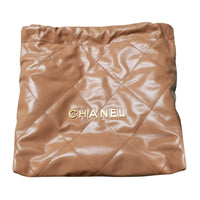 CHANEL 22Bag Cow Leather Tote Bag Shopping Bag Shoulder Bag Handbag Small Size Women's Milk Tea Brown Coffee