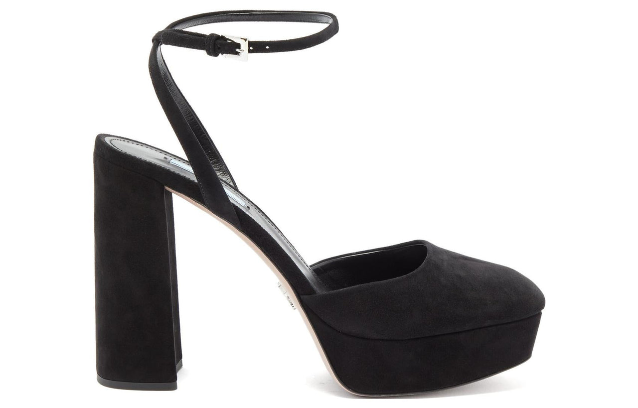 PRADA Chunky Heel High Heels 14cm Women's Black