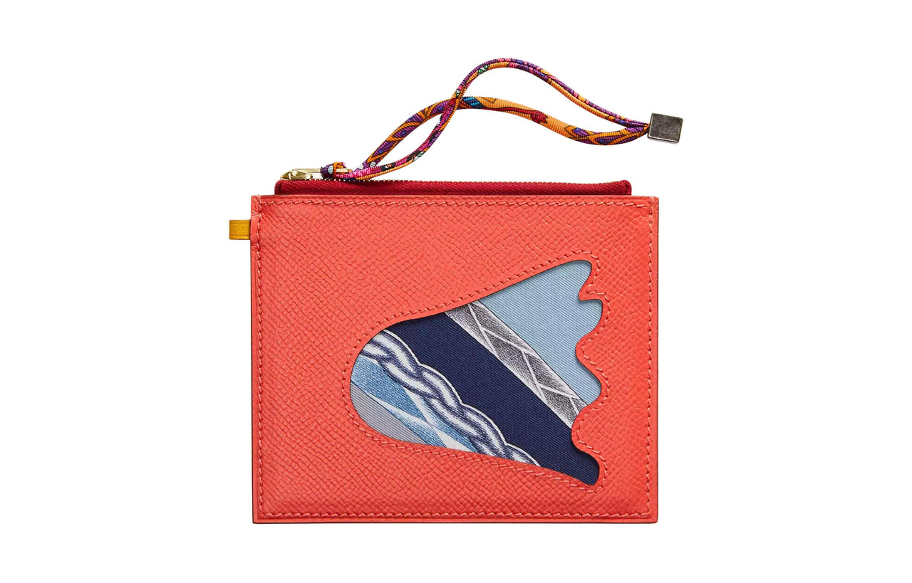 HERMES Calfskin Coin Purse Women's Pink