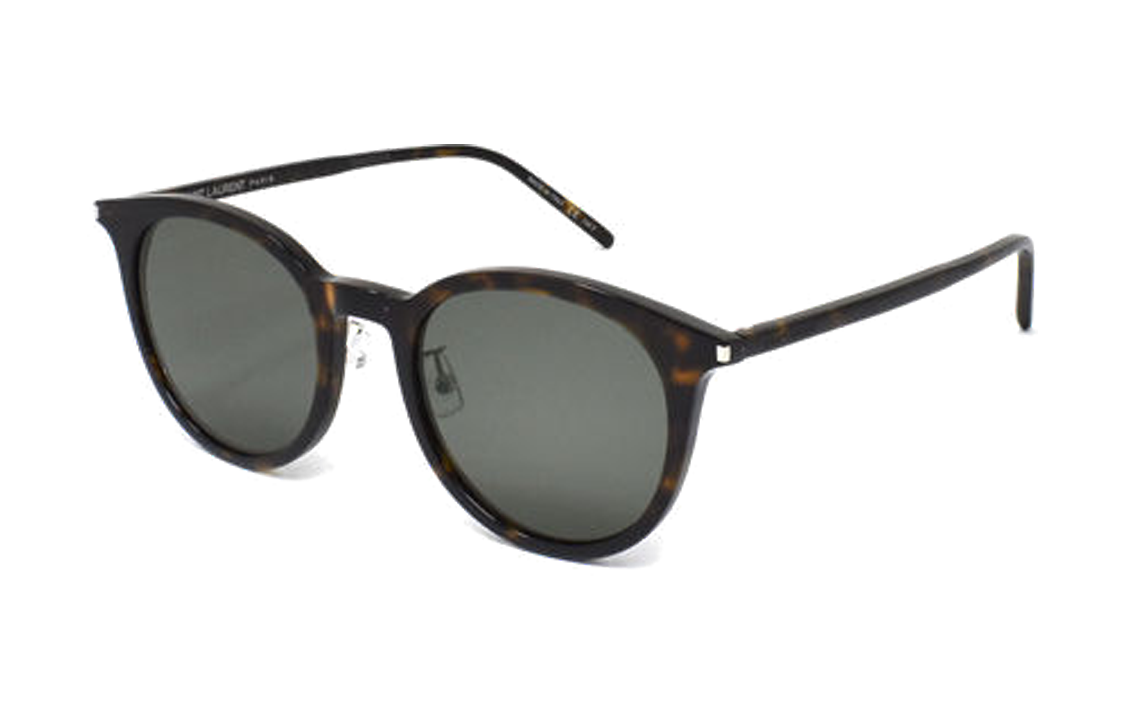 SAINT LAURENT Plate Frame Irregular Shape Sunglasses Women's Brown