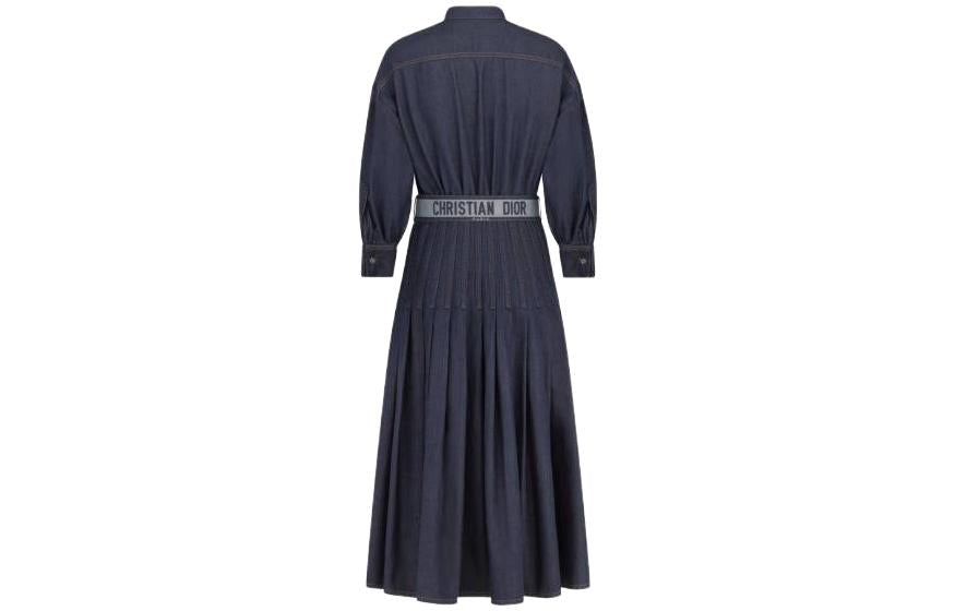 DIOR Long Sleeved Dress Women's Blue