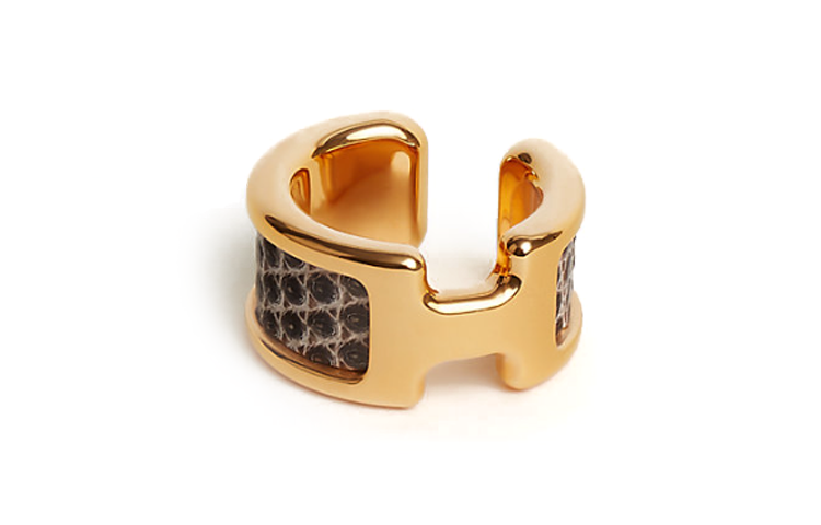 HERMES Clip-On Earrings Women's Brown
