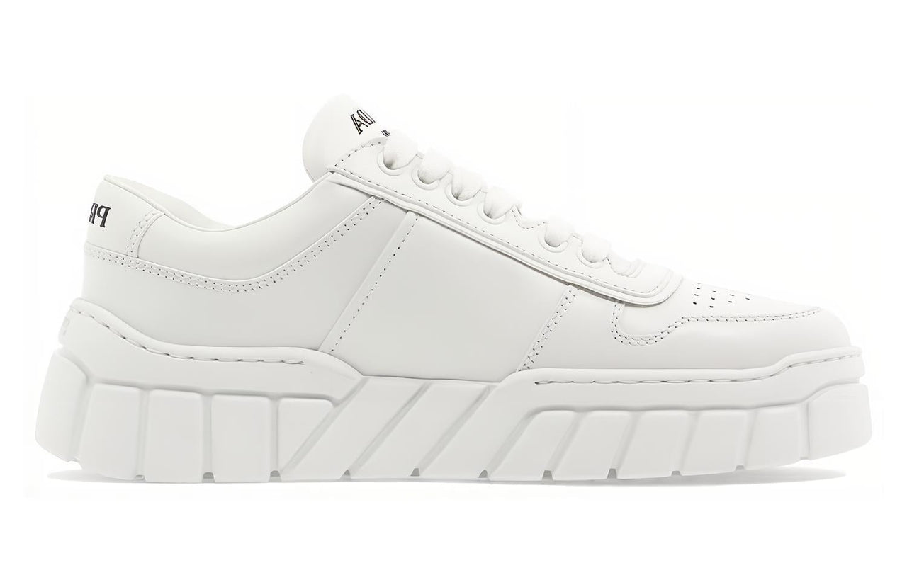 PRADA Soft Padded Nappa Leather Laced Up Shoes 'White' Women's