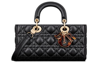 DIOR Lady D-JOY Sheepskin Dior Bag Shoulder Bag Crossbody Bag Handbag Medium Size Women's Black
