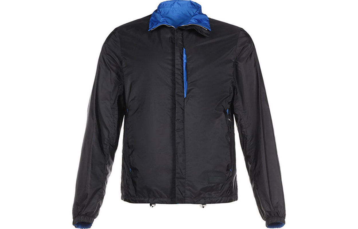 PRADA Jackets Men Black Blue